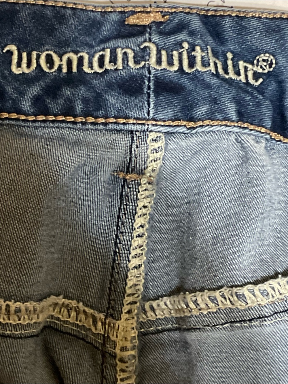 Woman Within Slim Straight Jeans in Light Blue Wash 28W - Picture 2 of 6